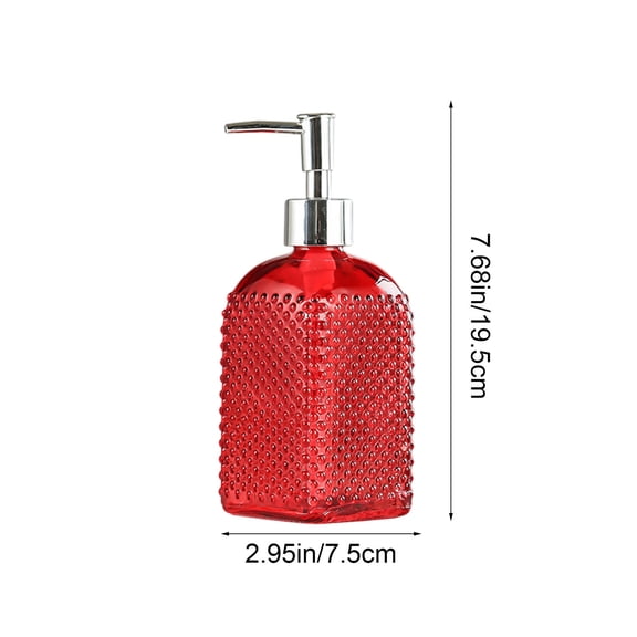 HBYJLZYG Elegant Glass Pump Dispenser, 17oz Refillable Bottle for Bathroom Countertop Decor, Multi-Use for Liquid Soap, Lotion, or Cooking Oil