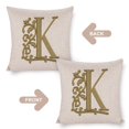 thumbnail image 3 of Pillows Beautiful Gold Floral Monogram Initial K Custom Farmhouse Pillow Covers Personalized Initial Letter Throw Pillows for Couch 16"x16" for Farmhouse Decor Room Bedroom Sofa Chair Car, 3 of 7