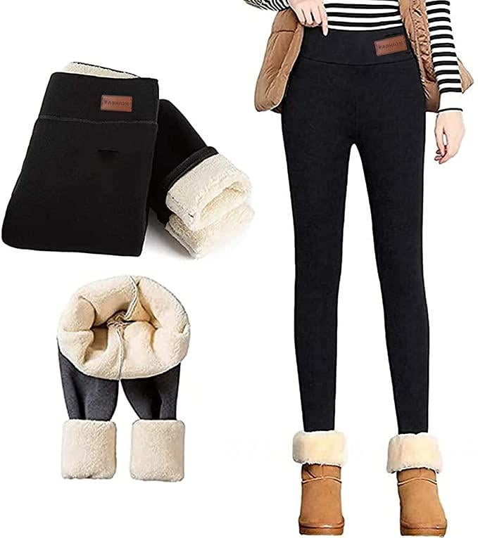 shuwee Super Thick Cashmere Leggings for Women Fleece Lined Tights
