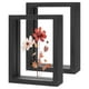thumbnail image 1 of Paquete de 2 Marcos de Flores Prensadas de Madera, Marco de Imagen Flotante de Acrílico Doble de 3.5 x 5 Pulgadas para Flores Secas/Mesa/DIY/Artesanías [Negro], 1 of 7