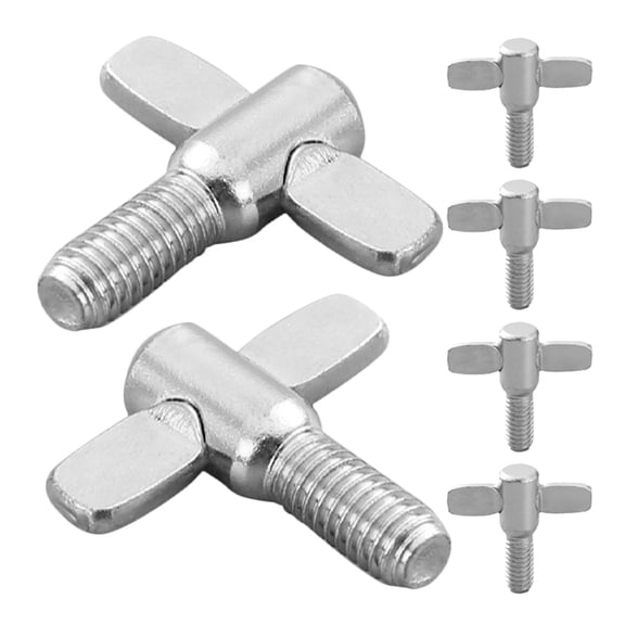 Raindrops Aluminum Drum Set Wing Screws and Nuts Replacement Hardware 6 Pieces for Drum Kits and Percussion Instruments