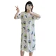 thumbnail image 5 of Vestido de dormir informal de manga corta para mujer, camisón Midi holgado con estampado de dibujos animados de alto volumen, precio bajo del sudeste asiático, verano, 5 of 5