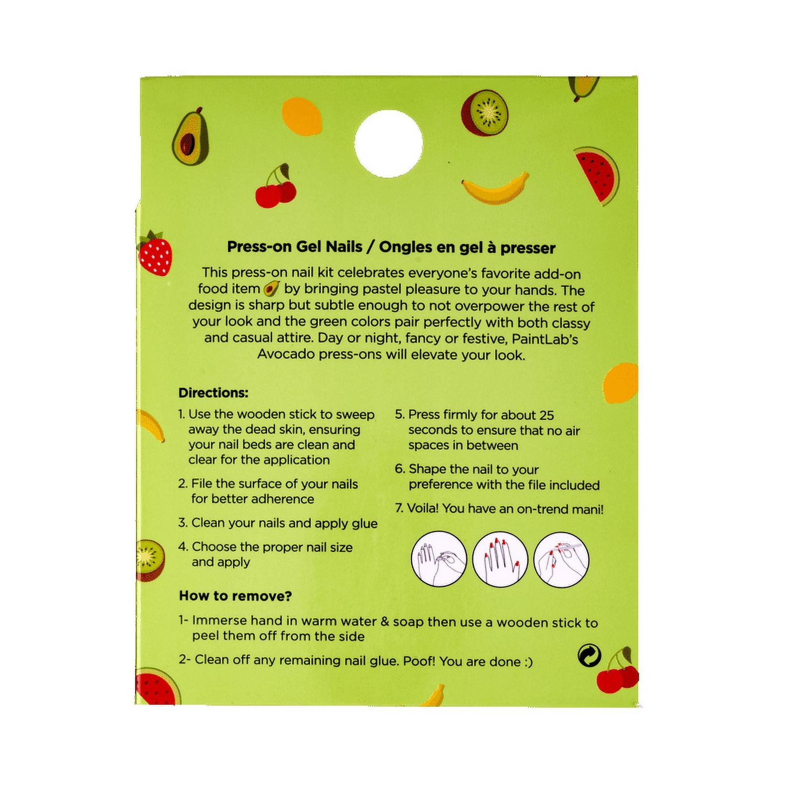 PaintLab Short Almond Press On Nails, Holy Guacamole, Green, 30 Count
