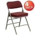thumbnail image 2 of BizChair 4 Pack 18.5"W Premium Curved Triple Braced & Double Hinged Burgundy Fabric Metal Folding Chair, 2 of 8