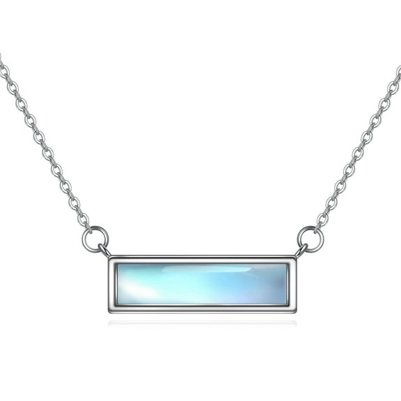 Moonstone Choker Necklace for Women Sterling Silver Bar Jewelry (moonstone)