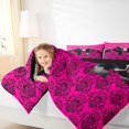 thumbnail image 4 of Manfei Cute Black Bow 7-Piece Twin Bedding,Rustic Western Damask Bedding Comforter Set,Black Reversible, 4 of 7