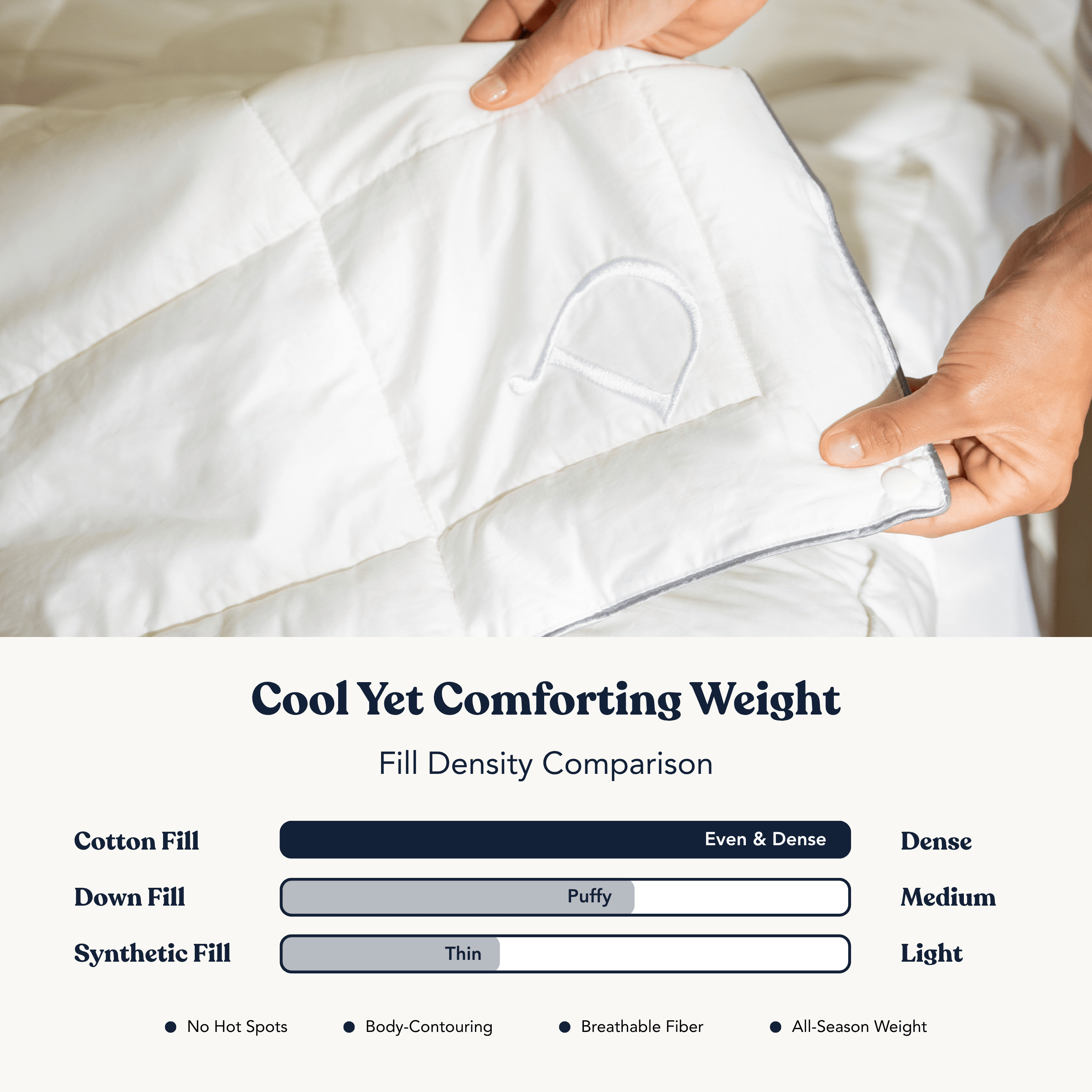 Delara Cotton Air Duvet Insert - 100% Organic Cotton Fill & Shell, GOTS + OEKO-TEX Certified, 400TC Sateen, 300 GSM, Baffle Box, Cool Summer Sleep - Twin (68"×86")