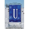 thumbnail image 4 of Toland Home Garden Winter Snowflakes Monogram U Personalized Winter Flag Double Sided 28x40 Inch, 4 of 5