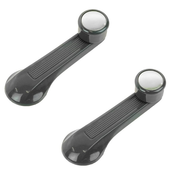 TRQ Window Crank Lever Handle Gray & Chrome Pair Set for 84-00 Honda Civic NEW DHA40629