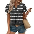 thumbnail image 2 of Camisas de Cuello de Tripulación de Manga Corta para las Mujeres Plisado Mangas de Ruffle, Cuello Redondo Casual Primavera Y Blusa de Verano, 2 of 7
