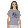 thumbnail image 5 of USA Land of the Free Patriotic Eagle Crewneck T Shirts Boy Girl Teen Brisco Brands S, 5 of 6