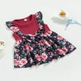 thumbnail image 3 of Filles Printemps une Ligne Robe Sans Manches Noeud devant Robe à Imprimé Floral, 3 of 9