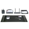 Black Crocodile Embossed Leather 8-Piece Desk Set