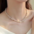 thumbnail image 1 of Minar Collier Rétro Coloré en Pierre Naturelle Cristal Perle d'Eau Douce à Brins Perlé pour Femmes Plaqué Or 14K Véritable Ras-de-Cou en Cuivre, 1 of 5