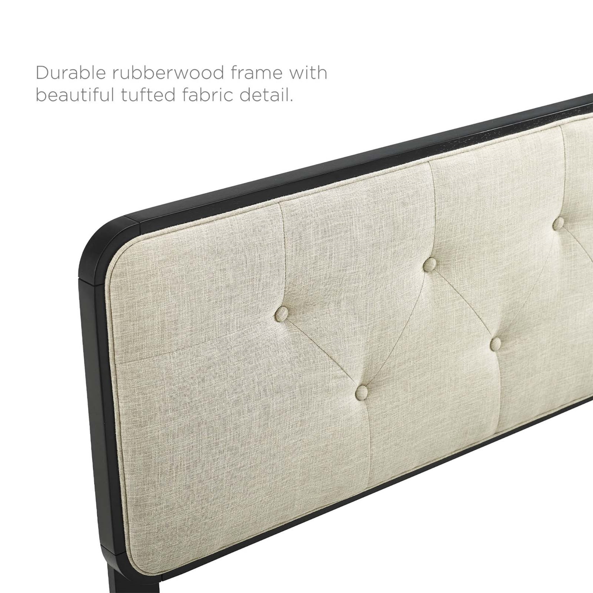Ergode Collins Tufted Full Fabric and Wood Headboard - Black Beige
