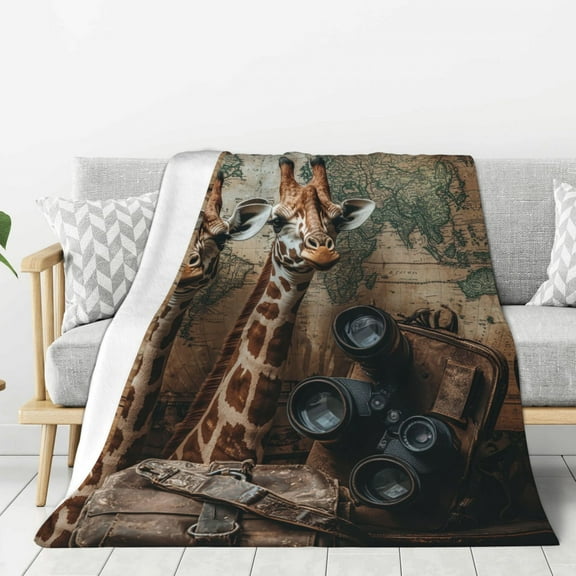 Giraffe Throw Blanket Ultra Soft Cozy Decorative Flannel Blankets for Home Bed Couch Chair Travel 50x40
