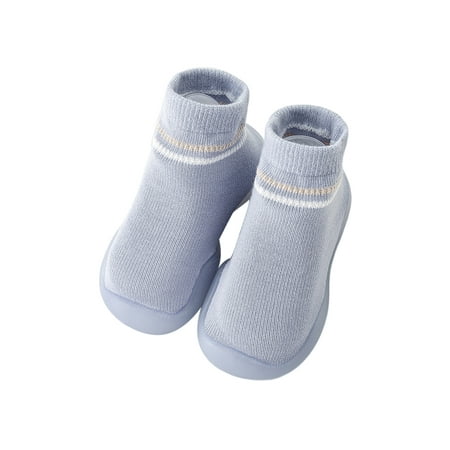 

Bellella Boys Socks Shoes Knit Upper Sock Slippers Slip On Floor Slipper Breathable First Walking Shoe School Outdoor Blue 6.5C