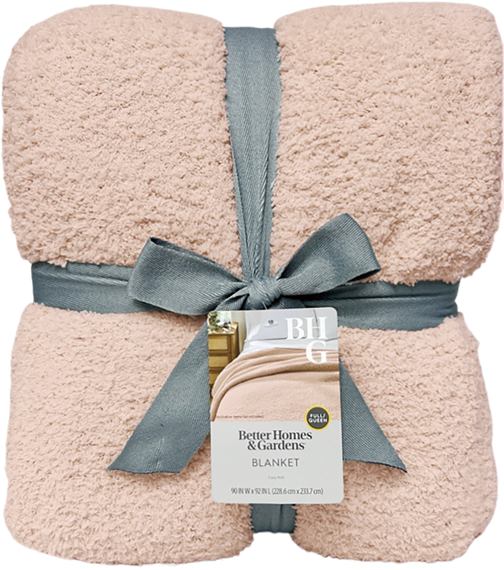Better Homes & Gardens Cozy Knit Blanket, Pink Blush, Full/Queen