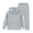 thumbnail image 2 of Blekii Kids Zip up Hoodie Sweatpants Set, Long Sleeve Two Piece Outfit Sporty Wear Spring Fall Winter, 2 of 9