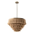 thumbnail image 3 of Pemberly Row 14"H Transitional Cotton and Iron Pendant in Natural/Brass, 3 of 6