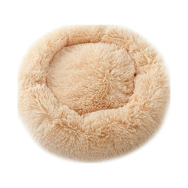 Cama para perros color champán, cómoda, redonda, suave, lavable, con cojín para gatos, camas para mascotas pequeñas y medianas