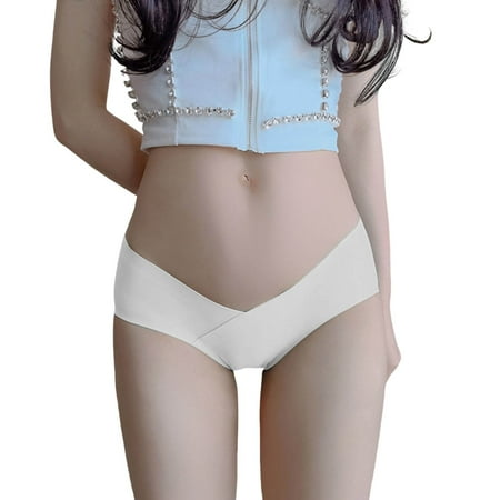 Sexy Seamless Ice Silk Panties Bikini Thong Breathable Back Crotch Opening Pouch Briefs Underwear For Women Lingerie Romper plus plus Size Lingerie Gowns 3x-4x Lingerie for Women plus Size with Sleeve