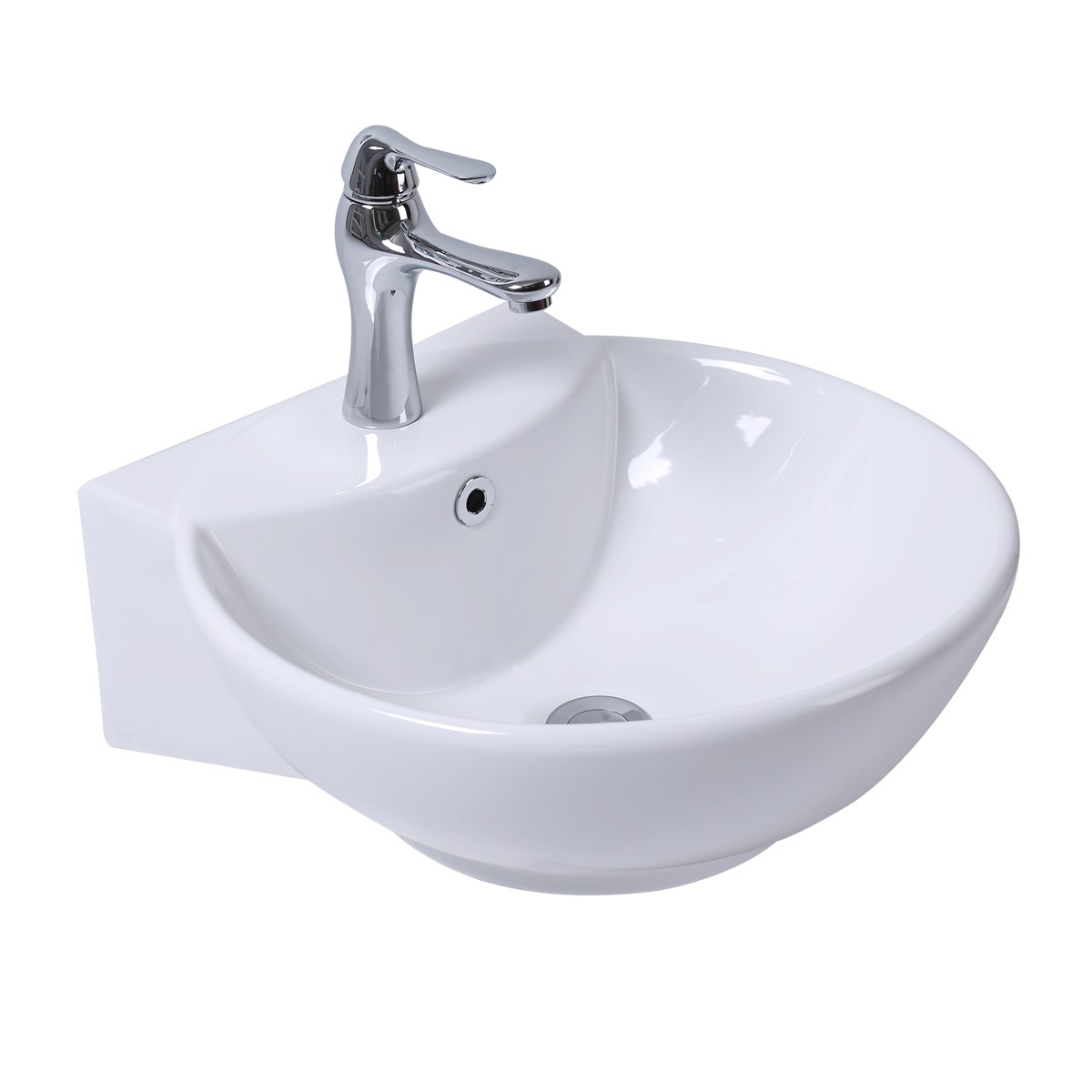 White Above Counter Small Sink Easy Clean and Install Scratch and Stain