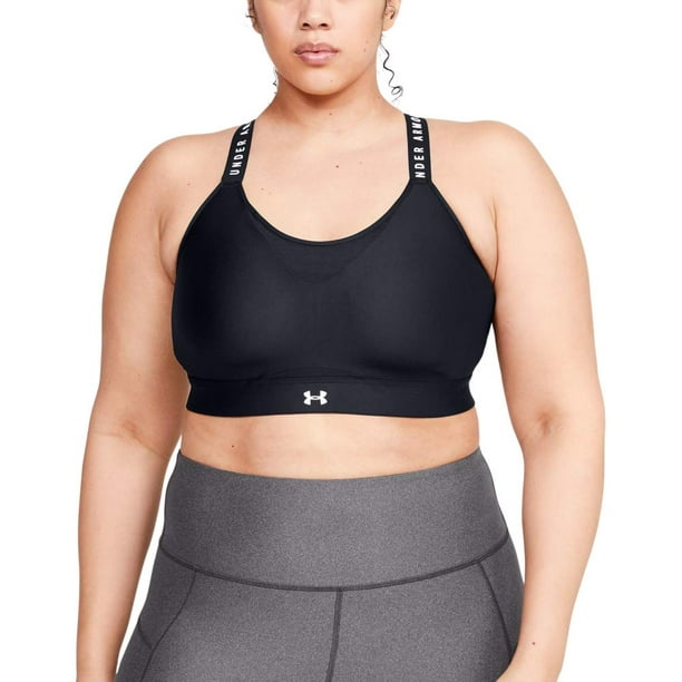 Under Armour Womens Infinity Mid Heather Cover Sports Bra Charcoal