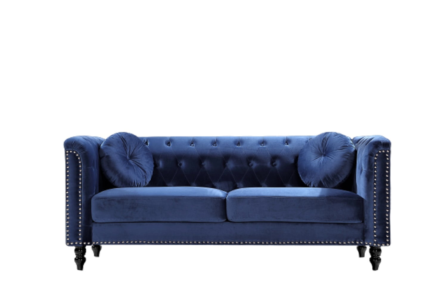 Uspridefurniture Lueck 2 Piece Velvet Living Room Set, Blue, Sofa Loveseat