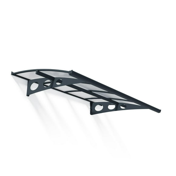 CANOPIA by PALRAM Herald Auvent fixe pour portes et fenêtres de 5 pi x 7 pi - Gris