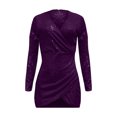 thumbnail image 5 of FcBaudy Robe à Manches Longues à Col en V, Robes d'Été pour Femmes, Robes pour Femmes Robes Décontractées à Col Ample Unies à Manches Longues Robe Confortable Robe pour Femme, 5 of 5