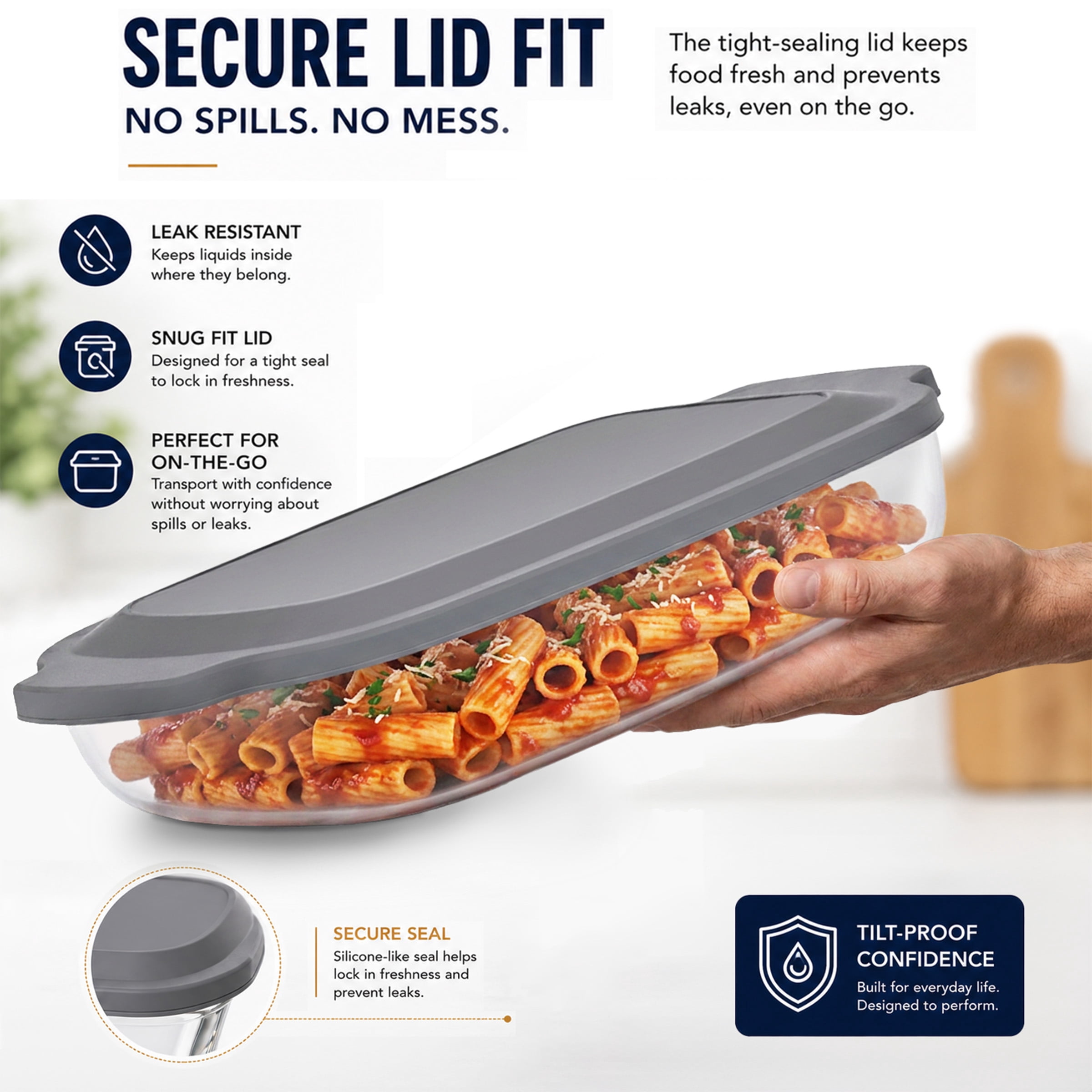 Sorbus 3.5L Borosilicate Glass Baking Dish with Lid, Deep Rectangular Bakeware Pan
