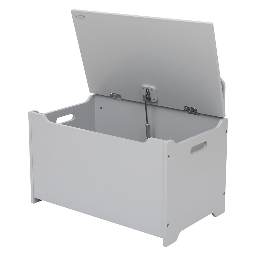 Kepooman Storage Chest, Retro Toy Box Organizer with Flip-Top Lid Handles and Safety Hinges, Sturdy Entryway Storage Bench, Wood Look Accent Furniture, Grey Kepooman Storage Chest, Retro Toy Box Organizer with Flip-Top Lid Handles and Safety Hinges, Sturdy Entryway Storage Bench, Wood Look Accent Furniture, Grey