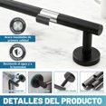 thumbnail image 3 of Juego de Accesorios para baño, 5 Piezas Accesorios de Baño de Acero Inoxidable, Toalleros de Barra Toalleros de Anillo Portarrollos para Papel Ganchos para Toallas para Baños, Cocinas (Negro), 3 of 7