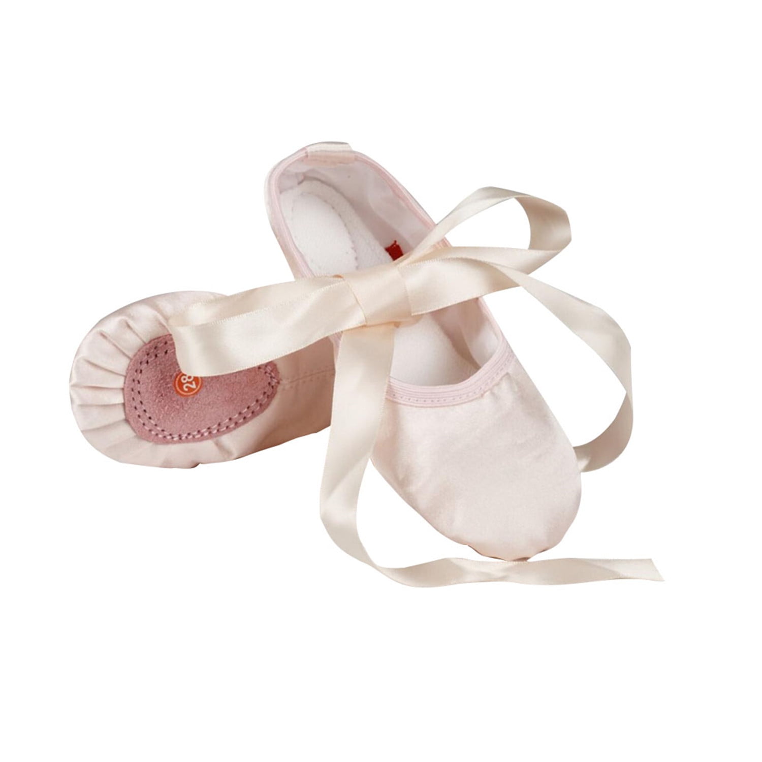 Kids Boy Girl Ballet Dance Yoga Gymnastics Slipper Canvas Split Sole Shoes Pink 