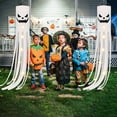 thumbnail image 6 of 39.4'' Halloween Ghost Windsock Flag with Lights Decorations, Glow in the Dark Halloween Outdoor Hanging Decor for Yard Patio Garden Pathway Party Decoration Hanging Ghosts Halloween Decor, 6 of 9