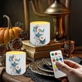 thumbnail image 2 of Kuiaobaty 4 Packs Flickering Flameless LED Battery Candles Daisy Flower Butterfly Pattern Waterproof Pillar Fake Candles with Colored Light Remote for Wedding Beach Party Decor, 2 of 7