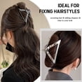 thumbnail image 5 of 3Pcs Metal Hair Claw Clips for Thin Hair, Triangle Gunmetal/ Gold/ Silver Elegant Hair Clip for Women and Girls, Ideal for Daily Wear and Party, Strong Hold to Secure Hair without Slipping, 5 of 5