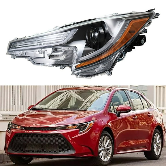 Headlight Housing Assembly Front Left Driver Side, High Light Transmission Headlamp Housing Assembly (without Bulb) Fit for Toyota Corolla 2020-2021