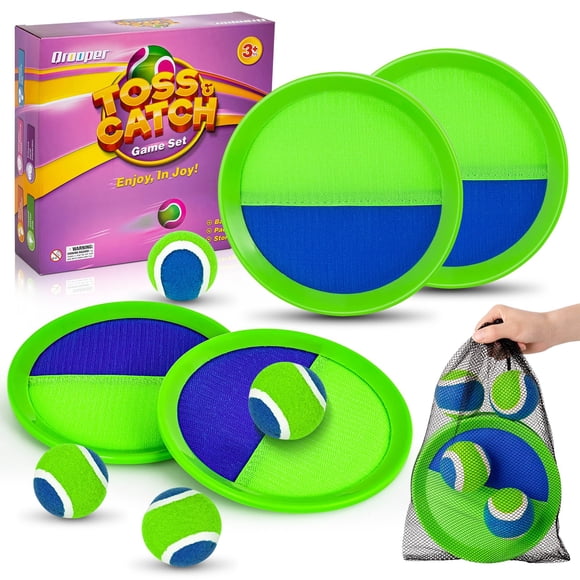 Juego de lanzar y atrapar pelota Qrooper con 4 paletas y 4 pelotas