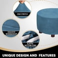thumbnail image 2 of kurtrusly Plush Stylish And Practical Round Ottoman Cover In Velvet Fabric For Full Protection Applicable Size Winered, 2 of 6