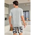 thumbnail image 2 of Men's Cow & Letter Print Shirt And Cow Patterned Shorts Home Clothing Set, 2 of 5