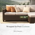 thumbnail image 3 of Sophia & William 8 Pieces Wicker Patio Furniture Set with 56" Fire Pit Table 9-Seat Outdoor Conversation Set , Beige, 3 of 11