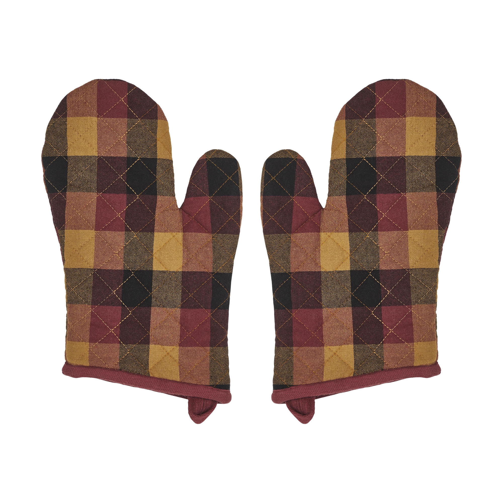 VHC Brands Heritage Farms Primitive Check Oven Mitt Set of 2