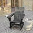 thumbnail image 4 of Flash Furniture Halifax Adirondack Rocking Chair with Cup Holder, Weather Resistant HDPE Adirondack Rocking Chair in Gray, 4 of 12