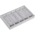 thumbnail image 1 of Glasses Display Tray Men Women Sunglasses Storage Case Jewelry Organizer Box for Table, Gray 5 Grid Flannel, Multi, 1 of 7
