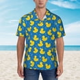 thumbnail image 2 of Sikiie Rubber Duck Print Men's Hawaiian Shirt, Summer Beach Button Pocket Short Sleeve T-Shirt,Medium, 2 of 7