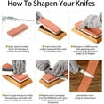 thumbnail image 6 of Professional Knife Sharpening Stone Set - 4 Side Grit 400/1000 3000/8000 Whetstone, Non-Slip Bamboo Base, Angle Guide, Polishing Compound, Leather Strop, Flattening Stone, 6 of 9
