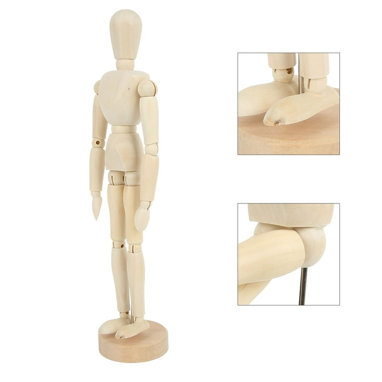 US Art Supply Wood 12 Artist Drawing Manikin Articulated Mannequin with  Base and Flexible Body - Perfect for Drawing The Human Figure (12 Male)