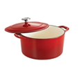 thumbnail image 1 of Tramontina Four Hollandais Rond en Fonte Émaillée de 6,5 Litres avec Couvercle, Bouton en Acier Inoxydable Compatible Four, Rouge Dégradé, 1 of 6